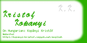 kristof kopanyi business card